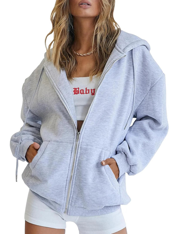 2025 Winter Womens Zip Up Hoodies Oversized Sweatshirts(Buy 2 Free Shipping)