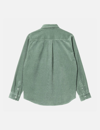 Madison Cord Shirt - Misty Sage Green/Black