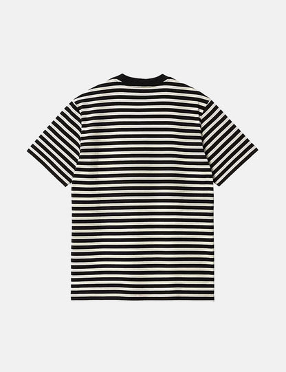Seidler Pocket T-Shirt (Seidler Stripe) - Salt Grey/Black